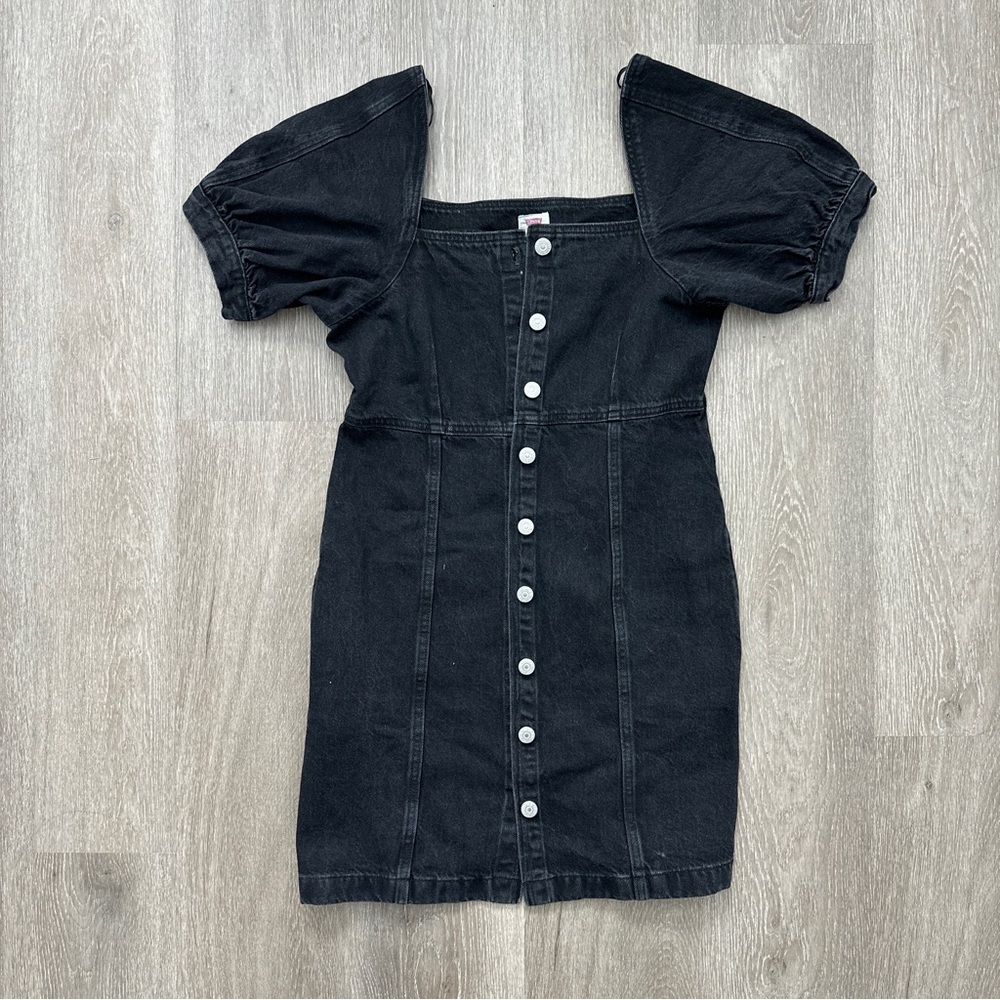Like New Levi's Black Puff Sleeve Mini Dress